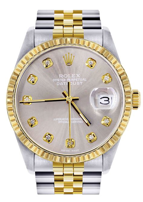 rolex datejust mens two tone